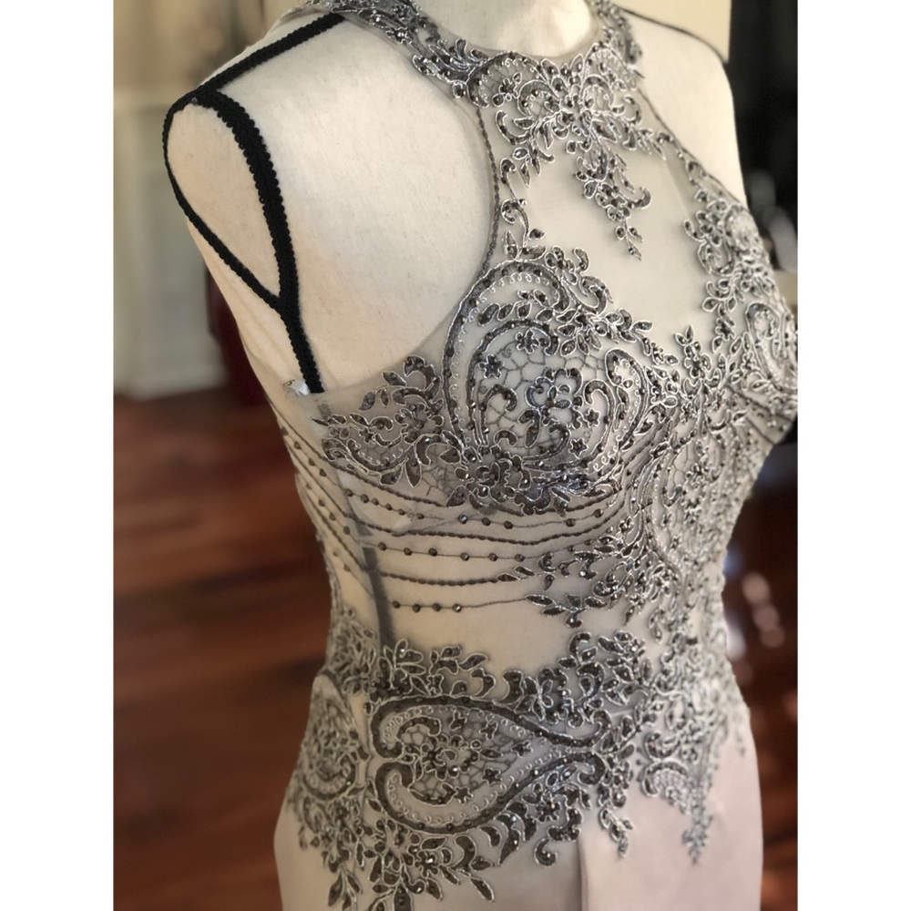 Elizabeth K GLS Silv Embellished Hand beaded Dress - Picture 8 of 8